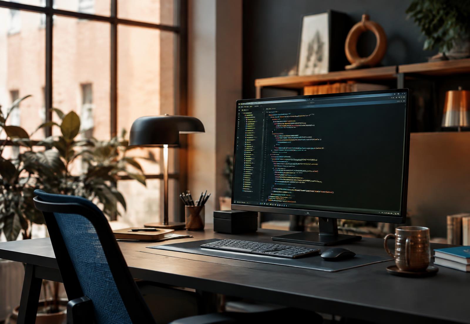 Developer workstation displaying application source code